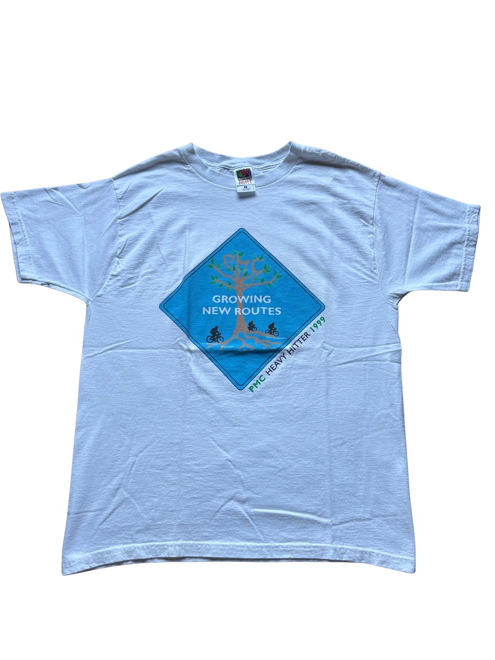 Fruit of the Loom Heavy Cotton Men's L White Double-Sided PMC Pan-Mass 1999